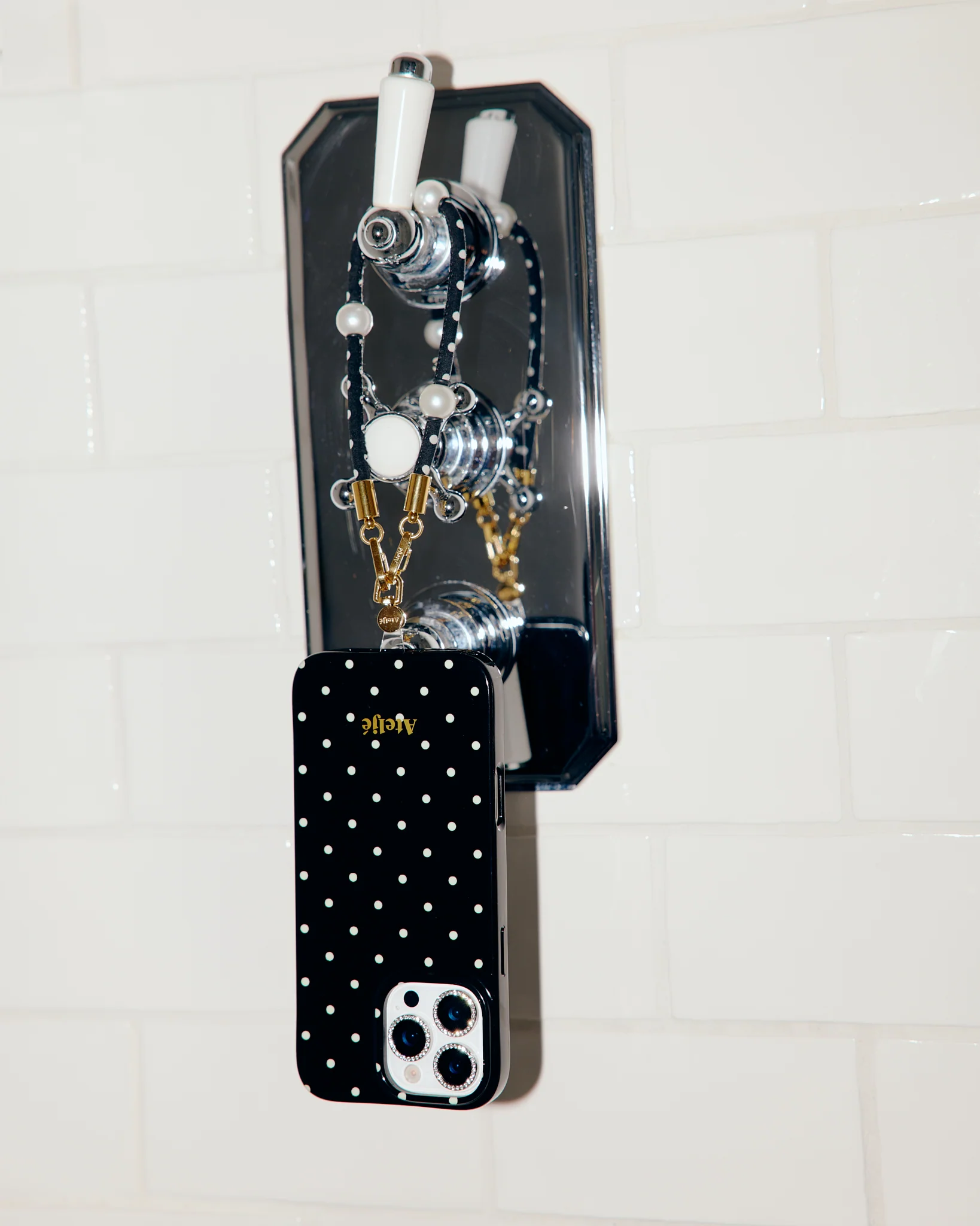 Black polkadot case with Polka cord - Image 4