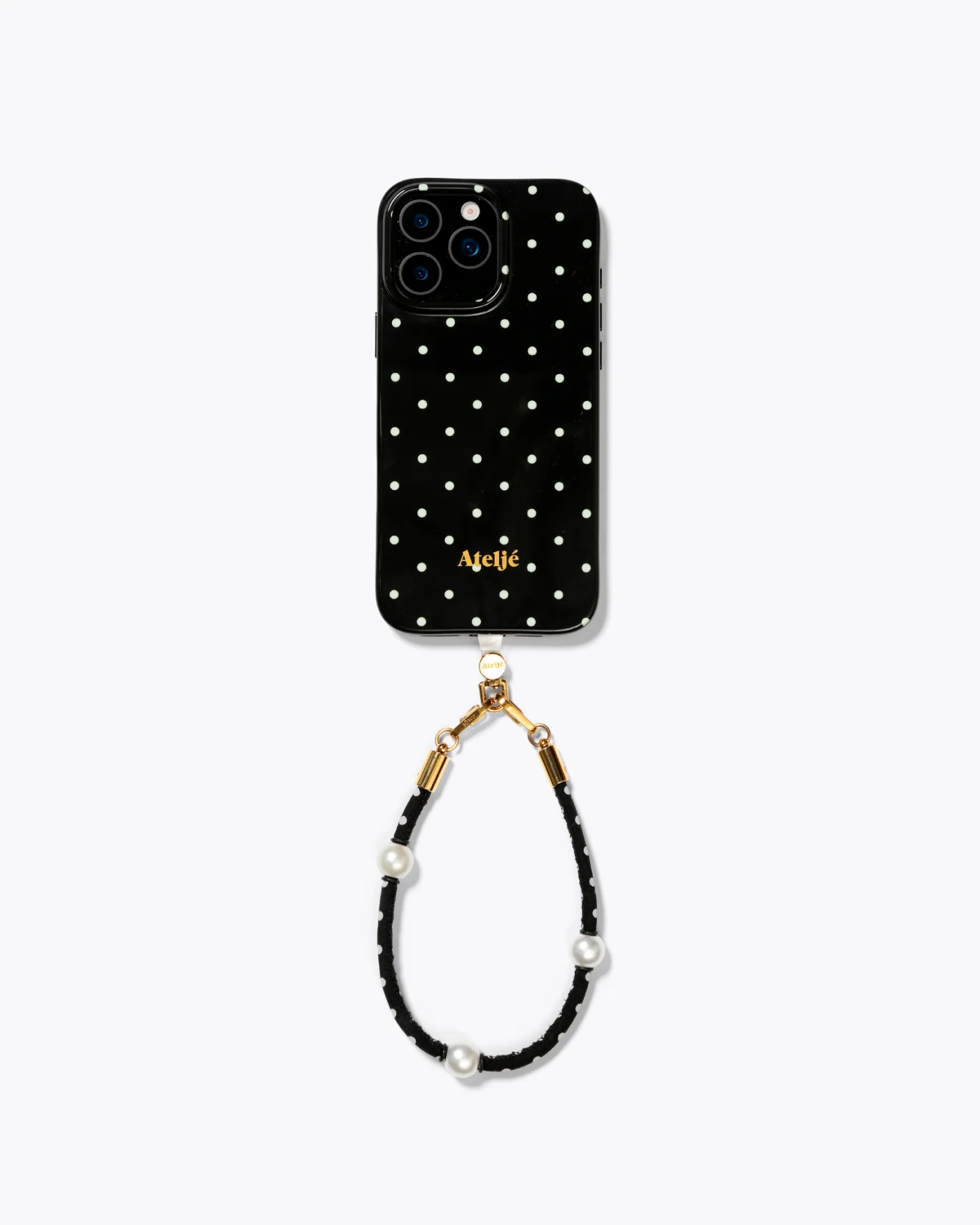 iPhone case (PC) - no rings | Black polkadot - Image 3