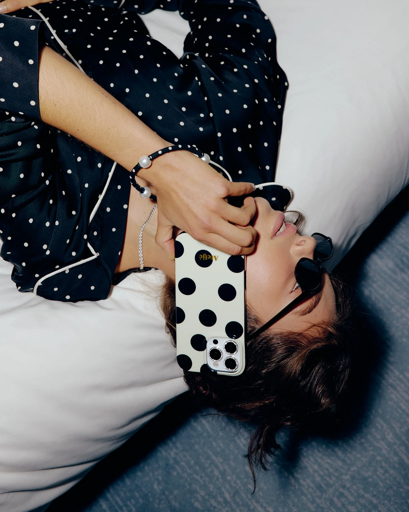 iPhone case (PC) - no rings | Ivory polkadot - Image 4