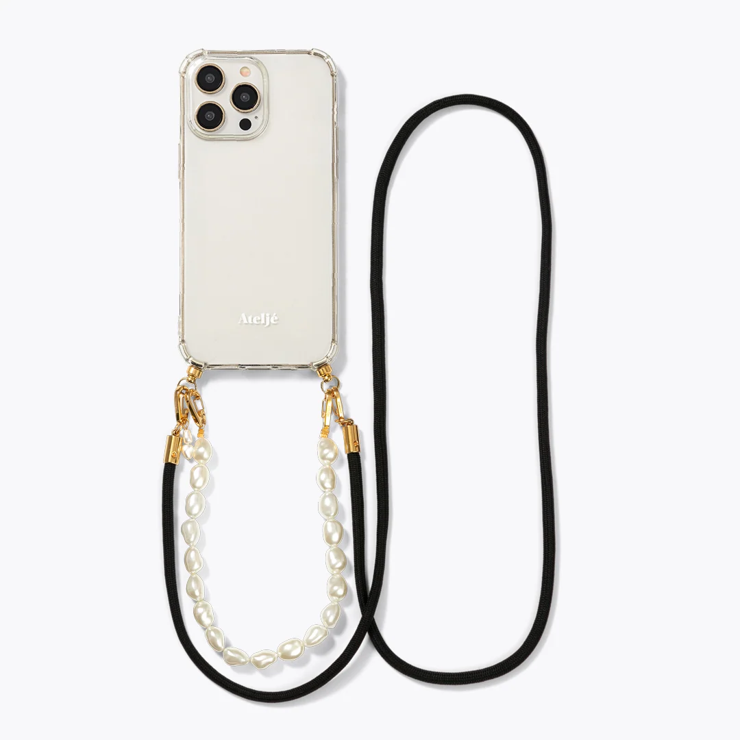 Transparent recycled iPhone case with Midnight cord - Image 3